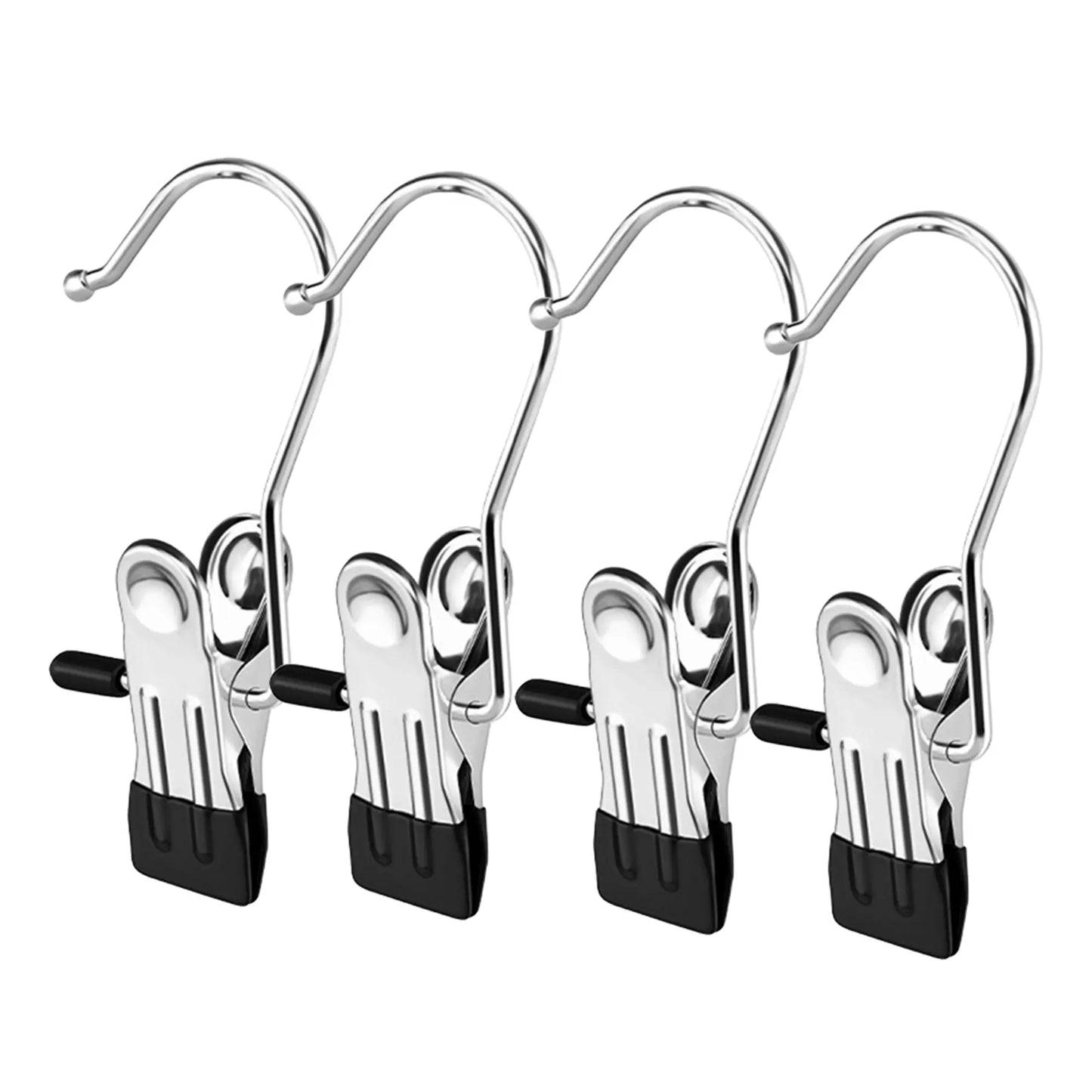 16 Counts Boot Hangers Clips, Premium Hooks Hanging Clips, Heavy Duty Closet Hanger Organizer for Home Travel , Multi-Purpose Clips for Laundry Clothes Accessories，black