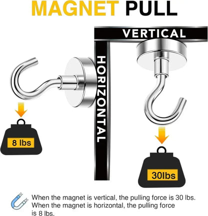 8/16 Pack Swivel Swing Magnetic Hooks 30LBS – Strong Neodymium Hooks for Cruise Cabins, Kitchen, Fridge & Other Magnetic Surfaces, Cruise Essentials 2026