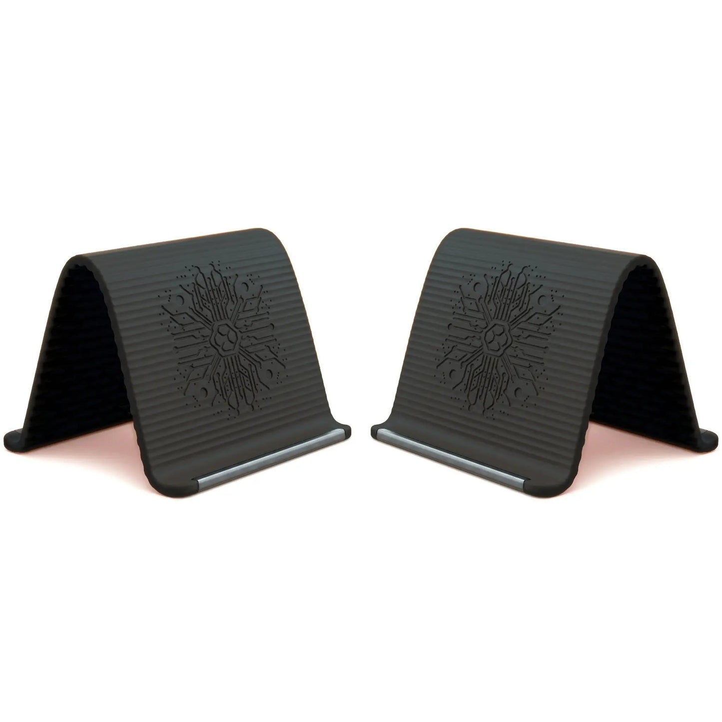 Soporte de teléfono de aluminio y silicona flexible, diseño plegable y enrollable, soporte de escritorio antideslizante universal ajustable para teléfono, tablet, portátil, soporte ergonómico portátil para el hogar, la oficina y viajes-YY