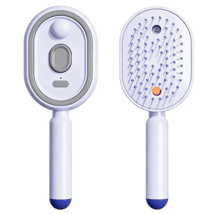 Electric Spray Air Cushion Massage Comb | Essential Oil Mist Hair Care Comb | Self-Cleaning Anti-Tangle | Anti-Static Volumizing Aromatherapy Comb