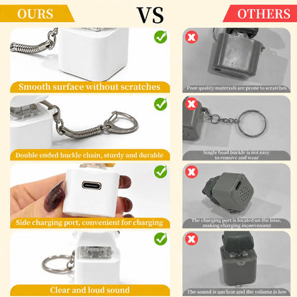 Funny Seagull MINE! Button Keychain-Real Sound & LED Light,Funny Interactive Gift for Friends & Family