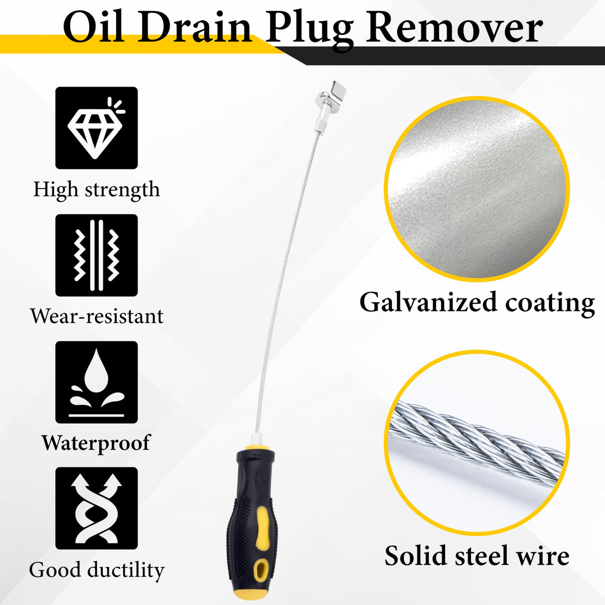 Heavy-Duty Magnetic Oil Drain Bolt Removal Tool, Anti-Scald Oil Pan Bolt Remover, Universal Flexible Drain Plug Removal Tool — Perfect for OilChanges